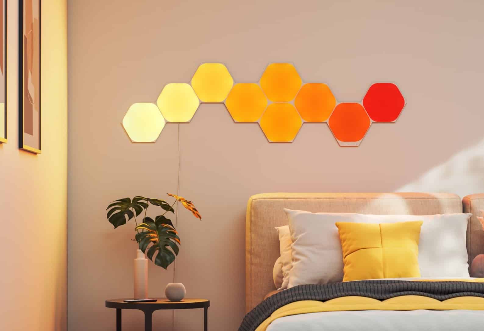 Nanoleaf Hexagons an der Wand